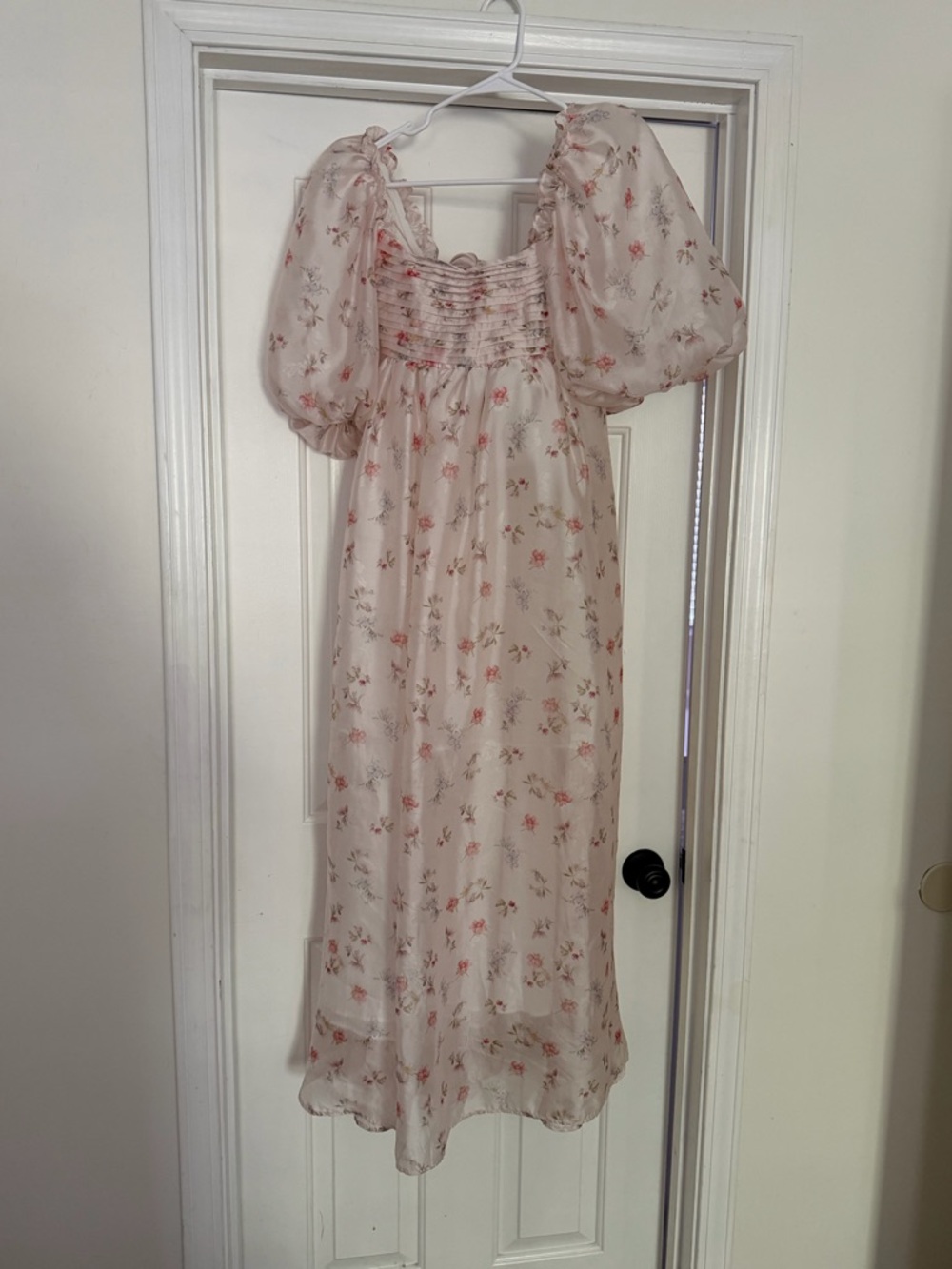 Worth Collective Floral Puff-Sleeve Maxi Dress - Blush Pink